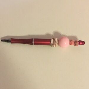Red and Pink Beaded Pen